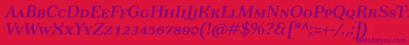 TusartextscItalic Font – Purple Fonts on Red Background
