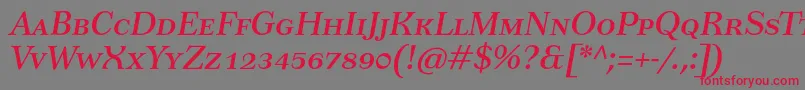 TusartextscItalic Font – Red Fonts on Gray Background