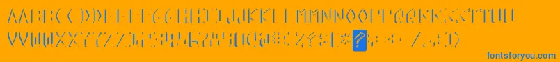 フォントKreditShine – オレンジの背景に青い文字