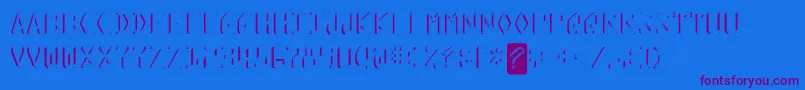 フォントKreditShine – 紫色のフォント、青い背景