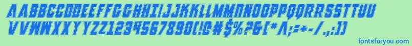 AnitllesAcademyItalic Font – Blue Fonts on Green Background