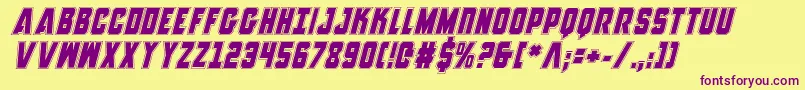 AnitllesAcademyItalic Font – Purple Fonts on Yellow Background