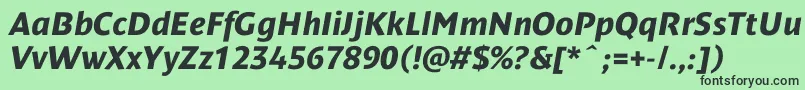 DendanewcBolditalic Font – Black Fonts on Green Background