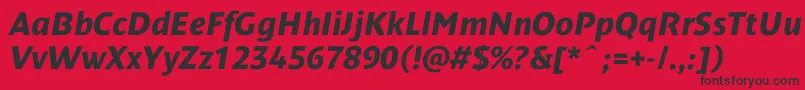 フォントDendanewcBolditalic – 赤い背景に黒い文字