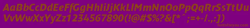 DendanewcBolditalic Font – Brown Fonts on Purple Background