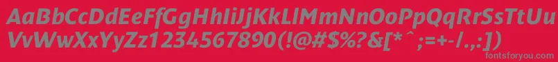 DendanewcBolditalic Font – Gray Fonts on Red Background