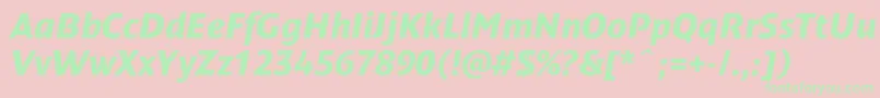 Police DendanewcBolditalic – polices vertes sur fond rose