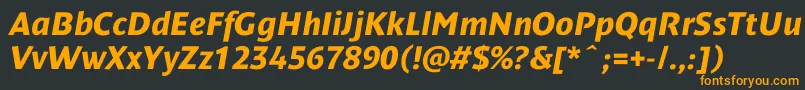 DendanewcBolditalic Font – Orange Fonts on Black Background