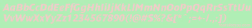 DendanewcBolditalic Font – Pink Fonts on Green Background