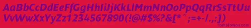 DendanewcBolditalic Font – Purple Fonts on Red Background