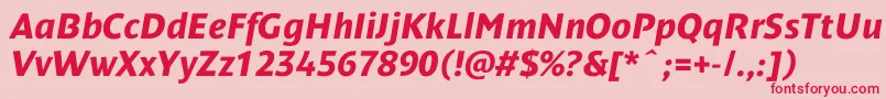 DendanewcBolditalic Font – Red Fonts on Pink Background