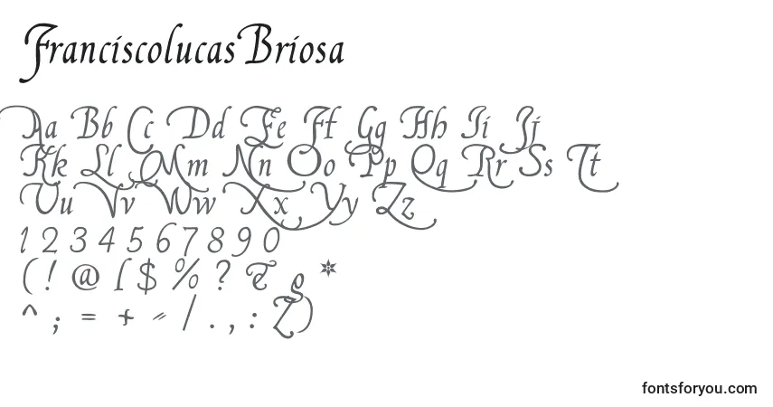 Schriftart FranciscolucasBriosa – Alphabet, Zahlen, spezielle Symbole