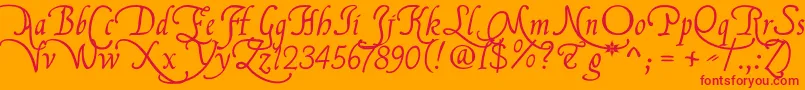 FranciscolucasBriosa-Schriftart – Rote Schriften auf orangefarbenem Hintergrund