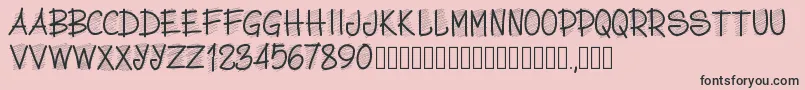 Pwscritch Font – Black Fonts on Pink Background