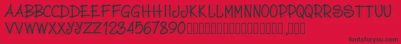 Pwscritch Font – Black Fonts on Red Background