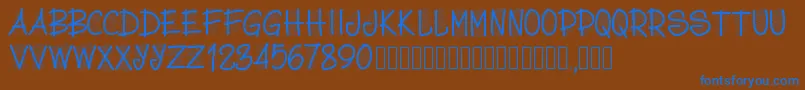 Pwscritch Font – Blue Fonts on Brown Background