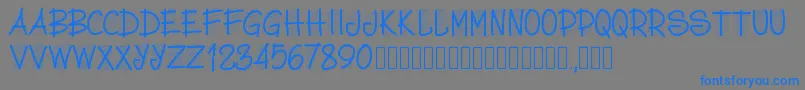 Pwscritch Font – Blue Fonts on Gray Background