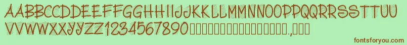 Pwscritch Font – Brown Fonts on Green Background