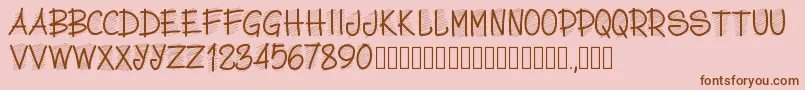 Pwscritch Font – Brown Fonts on Pink Background
