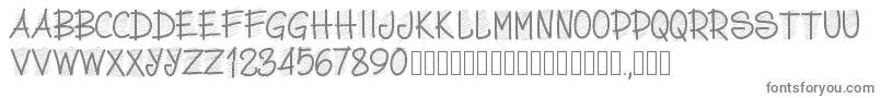 Pwscritch-fontti – harmaat kirjasimet valkoisella taustalla