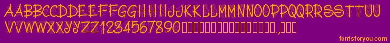 Pwscritch Font – Orange Fonts on Purple Background