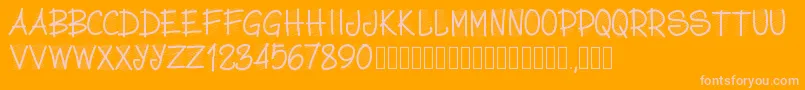 Pwscritch Font – Pink Fonts on Orange Background