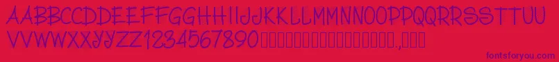 Pwscritch Font – Purple Fonts on Red Background