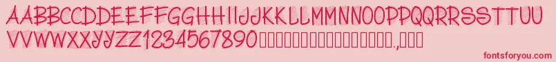 Pwscritch Font – Red Fonts on Pink Background