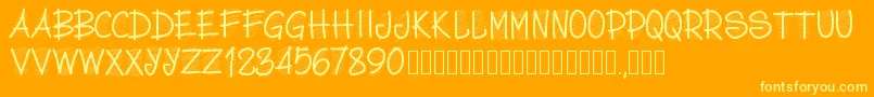 Pwscritch Font – Yellow Fonts on Orange Background