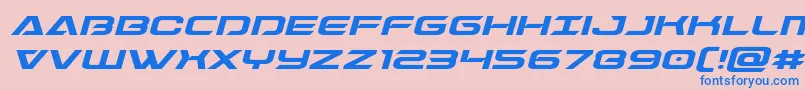 フォントDameronexpandital – ピンクの背景に青い文字