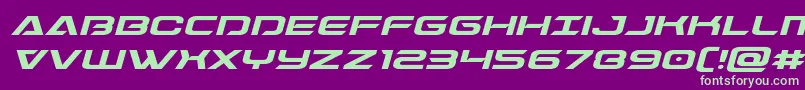 Dameronexpandital Font – Green Fonts on Purple Background
