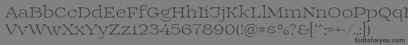 Prida01light-fontti – mustat fontit harmaalla taustalla