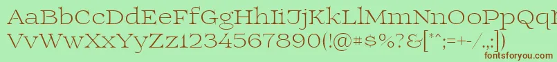 Prida01light Font – Brown Fonts on Green Background