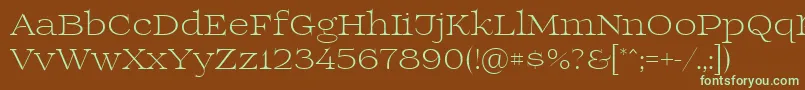 Prida01light-fontti – vihreät fontit ruskealla taustalla