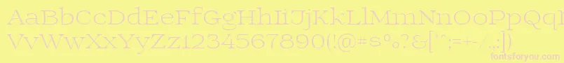 フォントPrida01light – ピンクのフォント、黄色の背景