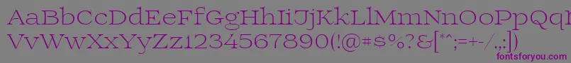 Prida01light-fontti – violetit fontit harmaalla taustalla