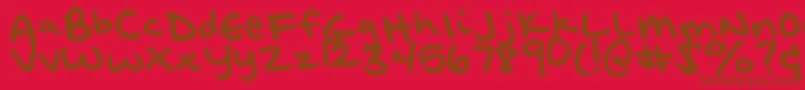 Fonte H6 – fontes marrons em um fundo vermelho