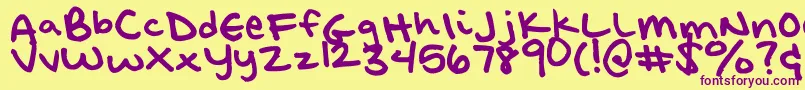 H6 Font – Purple Fonts on Yellow Background