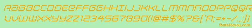 Lightbrigadeital Font – Orange Fonts on Green Background