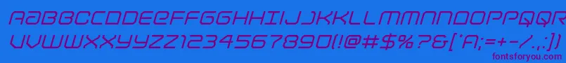 Lightbrigadeital Font – Purple Fonts on Blue Background