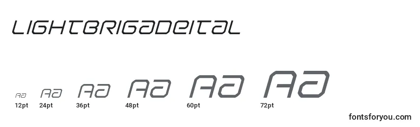 Lightbrigadeital Font Sizes