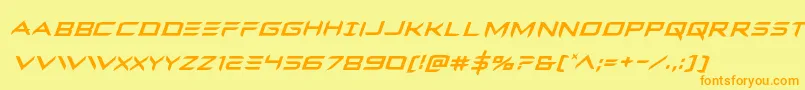 Ferretfaceital-Schriftart – Orangefarbene Schriften auf gelbem Hintergrund