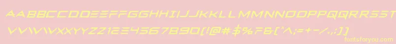 Ferretfaceital-Schriftart – Gelbe Schriften auf rosa Hintergrund