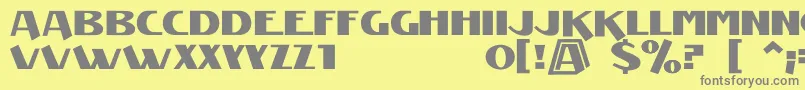 Manifest2-Schriftart – Graue Schriften auf gelbem Hintergrund