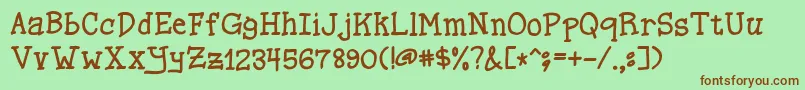 FortuneLetters Font – Brown Fonts on Green Background