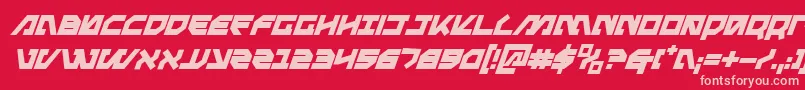 Шрифт MetalStormBoldItalic – розовые шрифты на красном фоне