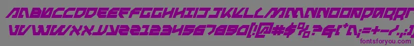 フォントMetalStormBoldItalic – 紫色のフォント、灰色の背景
