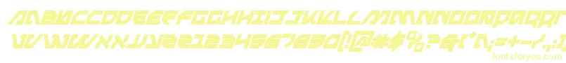 MetalStormBoldItalic-fontti – keltaiset fontit