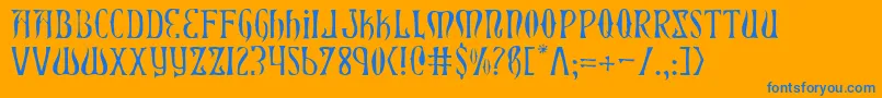 Xiphosl Font – Blue Fonts on Orange Background