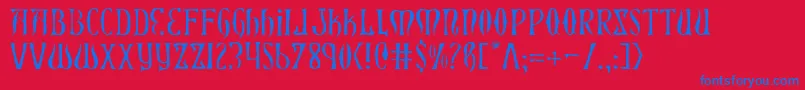 Xiphosl Font – Blue Fonts on Red Background